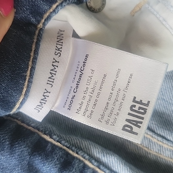 PAIGE Size 26 Jimmy Jimmy Skinny Distressed Jeans - Picture 9 of 9